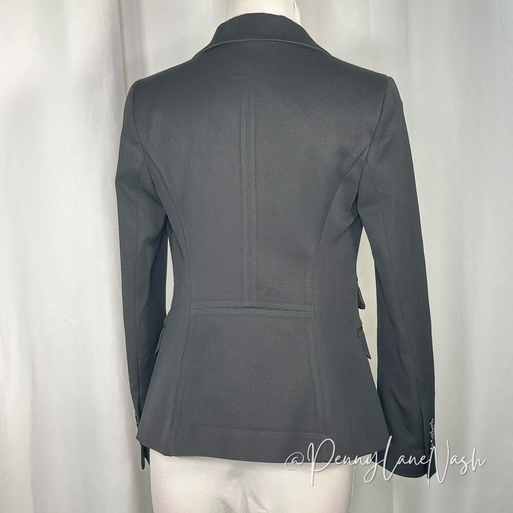 Express Tuxedo Style Double Breasted Blazer 4R Black - Picture 8 of 14